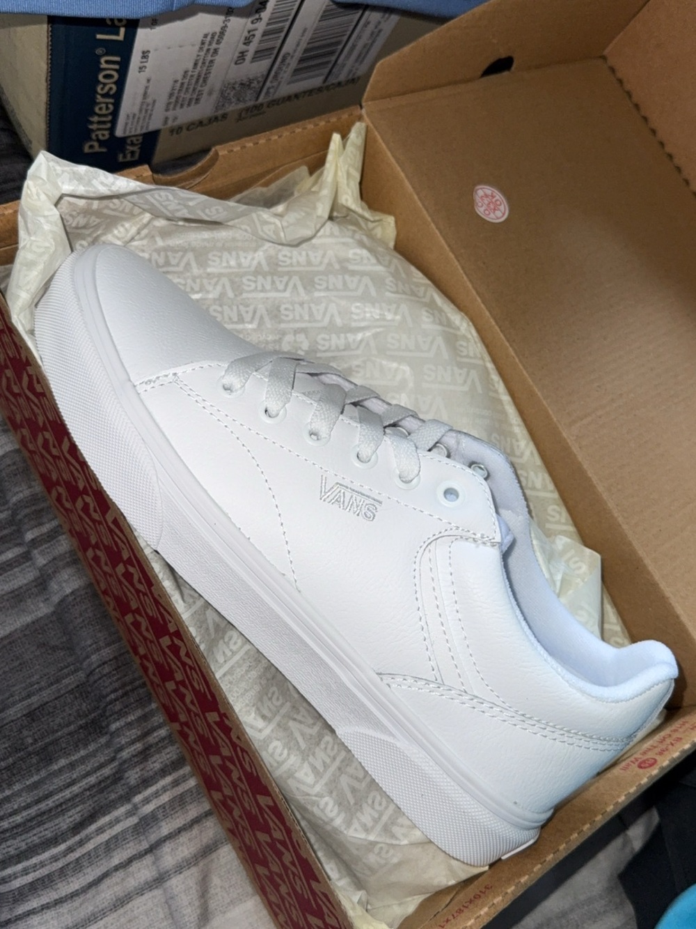 Vans White Low-Top Leather Sneakers
